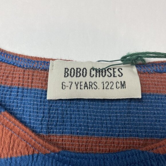 Bobo Choses Blue & Rust Striped Shirt - Picture 2 of 3